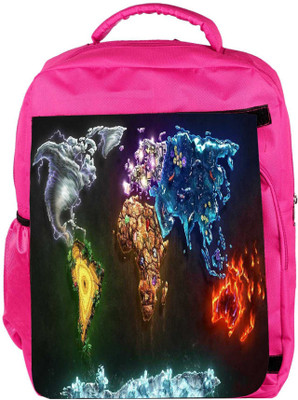 

Snoogg Eco Friendly Canvas Think Map Backpack Rucksack School Travel Unisex Casual Canvas Bag Bookbag Satchel 5 L Backpack(Pink)