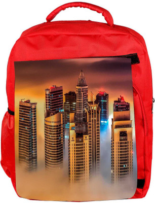 

Snoogg Eco Friendly Canvas Group Of Building Designer Backpack Rucksack School Travel Unisex Casual Canvas Bag Bookbag Satchel 5 L Backpack(Red)
