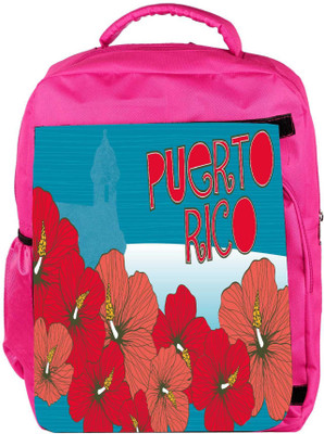 

Snoogg Eco Friendly Canvas Puerto Rice Designer Backpack Rucksack School Travel Unisex Casual Canvas Bag Bookbag Satchel 5 L Backpack(Pink)