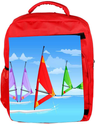 

Snoogg Eco Friendly Canvas Sail Board Sky 2561 Backpack Rucksack School Travel Unisex Casual Canvas Bag Bookbag Satchel 5 L Backpack(Red)