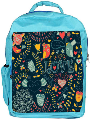 

Snoogg Eco Friendly Canvas Love Green Pattern Designer Backpack Rucksack School Travel Unisex Casual Canvas Bag Bookbag Satchel 5 L Backpack(Blue)