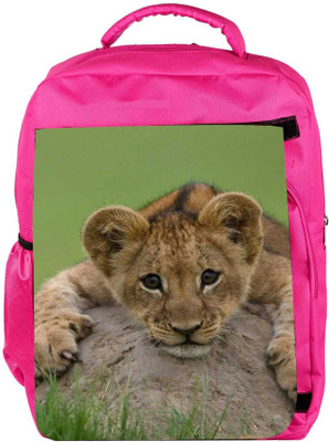

Snoogg Eco Friendly Canvas Baby Lion Backpack Rucksack School Travel Unisex Casual Canvas Bag Bookbag Satchel 5 L Backpack(Pink)