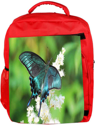 

Snoogg Eco Friendly Canvas Multicolor Butterfly Designer Backpack Rucksack School Travel Unisex Casual Canvas Bag Bookbag Satchel 5 L Backpack(Red)