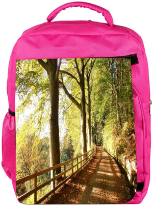 

Snoogg Eco Friendly Canvas Walking Pathway Designer Backpack Rucksack School Travel Unisex Casual Canvas Bag Bookbag Satchel 5 L Backpack(Pink)