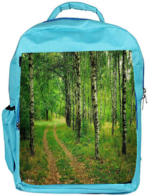 

Snoogg Eco Friendly Canvas Abstract White Trees Designer Backpack Rucksack School Travel Unisex Casual Canvas Bag Bookbag Satchel 5 L Backpack(Blue)