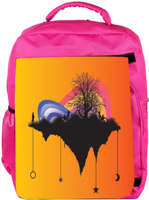 

Snoogg Eco Friendly Canvas Tree With Rainbow Backpack Rucksack School Travel Unisex Casual Canvas Bag Bookbag Satchel 5 L Backpack(Pink)