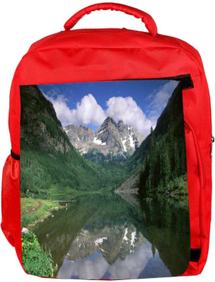 

Snoogg Eco Friendly Canvas Green Mountains Designer Backpack Rucksack School Travel Unisex Casual Canvas Bag Bookbag Satchel 5 L Backpack(Red)
