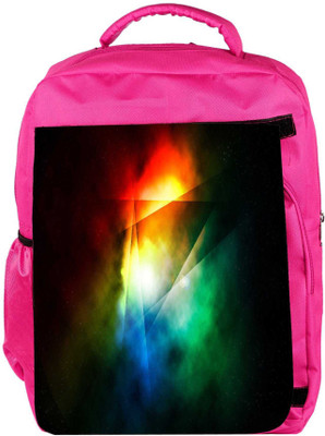 

Snoogg Eco Friendly Canvas Abstract Triangle Design Designer Backpack Rucksack School Travel Unisex Casual Canvas Bag Bookbag Satchel 5 L Backpack(Pink)