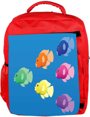

Snoogg Eco Friendly Canvas A Vector Image Of Jellybean Or Parrot Cichlid Fish In Bright Colours Backpack Rucksack School Travel Unisex Casual Canvas Bag Bookbag Satchel 5 L Backpack(Red)