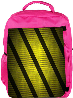 

Snoogg Eco Friendly Canvas Yellow Strips Designer Backpack Rucksack School Travel Unisex Casual Canvas Bag Bookbag Satchel 5 L Backpack(Pink)