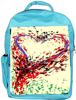 

Snoogg Eco Friendly Canvas Cool Heart Paint Backpack Rucksack School Travel Unisex Casual Canvas Bag Bookbag Satchel 5 L Backpack(Blue)