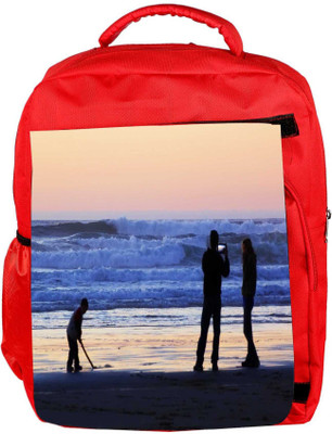 

Snoogg Eco Friendly Canvas Beach People Backpack Rucksack School Travel Unisex Casual Canvas Bag Bookbag Satchel 5 L Backpack(Red)