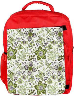 

Snoogg Eco Friendly Canvas Colorful Floral Seamless Pattern In Cartoon Style Seamless Pattern Backpack Rucksack School Travel Unisex Casual Canvas Bag Bookbag Satchel 5 L Backpack(Red)