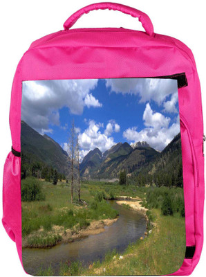 

Snoogg Eco Friendly Canvas Water Pathway Designer Backpack Rucksack School Travel Unisex Casual Canvas Bag Bookbag Satchel 5 L Backpack(Pink)