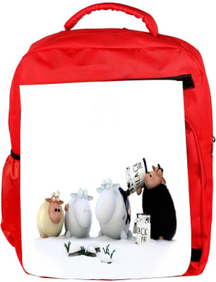 

Snoogg Eco Friendly Canvas Coloring Sheeps Designer Backpack Rucksack School Travel Unisex Casual Canvas Bag Bookbag Satchel 5 L Backpack(Red)