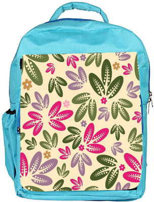 

Snoogg Eco Friendly Canvas Multicolor Leaves Designer Backpack Rucksack School Travel Unisex Casual Canvas Bag Bookbag Satchel 5 L Backpack(Blue)