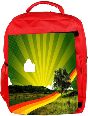 

Snoogg Eco Friendly Canvas Rainbow Path Designer Backpack Rucksack School Travel Unisex Casual Canvas Bag Bookbag Satchel 5 L Backpack(Red)