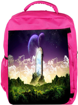 

Snoogg Eco Friendly Canvas Magical Door Designer Backpack Rucksack School Travel Unisex Casual Canvas Bag Bookbag Satchel 5 L Backpack(Pink)