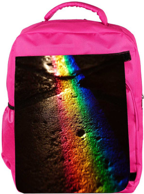 

Snoogg Eco Friendly Canvas Rainbow Color Designer Backpack Rucksack School Travel Unisex Casual Canvas Bag Bookbag Satchel 5 L Backpack(Pink)