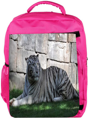 

Snoogg Eco Friendly Canvas White Tiger Designer Backpack Rucksack School Travel Unisex Casual Canvas Bag Bookbag Satchel 5 L Backpack(Pink)