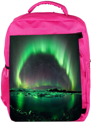 

Snoogg Eco Friendly Canvas Green Layered Island Designer Backpack Rucksack School Travel Unisex Casual Canvas Bag Bookbag Satchel 5 L Backpack(Pink)