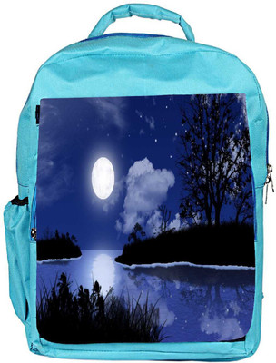 

Snoogg Eco Friendly Canvas Moon Night Designer Backpack Rucksack School Travel Unisex Casual Canvas Bag Bookbag Satchel 5 L Backpack(Blue)
