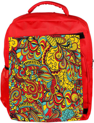 

Snoogg Eco Friendly Canvas Vector Seamless Texture With Abstract Flowers Endless Background Ethnic Sea Backpack Rucksack School Travel Unisex Casual Canvas Bag Bookbag Satchel 5 L Backpack(Red)