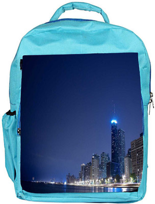 

Snoogg Eco Friendly Canvas City Lights Designer Backpack Rucksack School Travel Unisex Casual Canvas Bag Bookbag Satchel 5 L Backpack(Blue)
