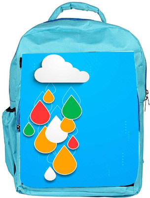

Snoogg Eco Friendly Canvas Bstract Rainy Season Background With Cloud And Colorful Water Drops Backpack Rucksack School Travel Unisex Casual Canvas Bag Bookbag Satchel 5 L Backpack(Blue)