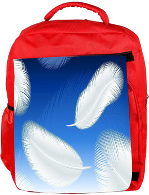 

Snoogg Eco Friendly Canvas Feathers Vector Backpack Rucksack School Travel Unisex Casual Canvas Bag Bookbag Satchel 5 L Backpack(Red)