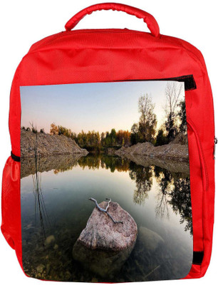 

Snoogg Eco Friendly Canvas Rock In The River Designer Backpack Rucksack School Travel Unisex Casual Canvas Bag Bookbag Satchel 5 L Backpack(Red)