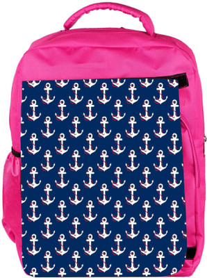 

Snoogg Eco Friendly Canvas White Anchor Blue Pattern Designer Backpack Rucksack School Travel Unisex Casual Canvas Bag Bookbag Satchel 5 L Backpack(Pink)