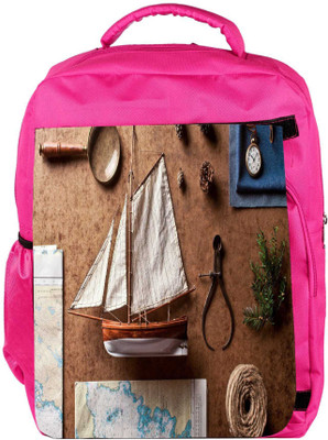 

Snoogg Eco Friendly Canvas Small Ship On Desk Designer Backpack Rucksack School Travel Unisex Casual Canvas Bag Bookbag Satchel 5 L Backpack(Pink)