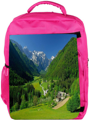 Snoogg Eco Friendly Canvas Abstract Natuer Designer Backpack Rucksack School Travel Unisex Casual Canvas Bag Bookbag Satchel 5 L Backpack(Pink)