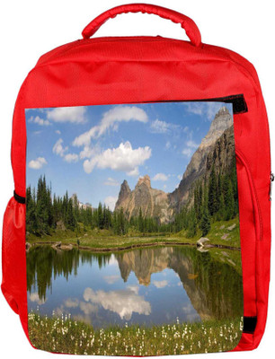 

Snoogg Eco Friendly Canvas Lake Side White Flower Designer Backpack Rucksack School Travel Unisex Casual Canvas Bag Bookbag Satchel 5 L Backpack(Red)