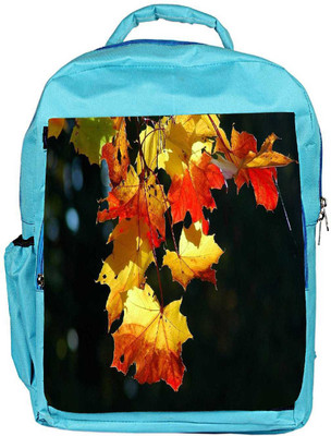 

Snoogg Eco Friendly Canvas Autumn Leaves In Trees Designer Backpack Rucksack School Travel Unisex Casual Canvas Bag Bookbag Satchel 5 L Backpack(Blue)
