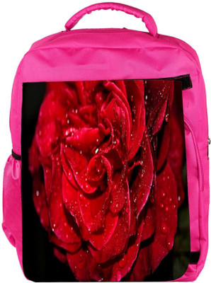 

Snoogg Eco Friendly Canvas Water On Red Rose Designer Backpack Rucksack School Travel Unisex Casual Canvas Bag Bookbag Satchel 5 L Backpack(Pink)