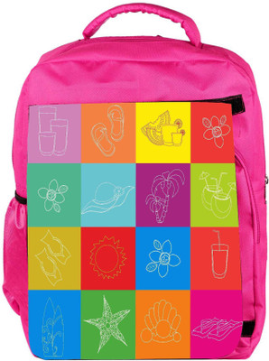 

Snoogg Eco Friendly Canvas Abstract Summer Background Backpack Rucksack School Travel Unisex Casual Canvas Bag Bookbag Satchel 5 L Backpack(Pink)