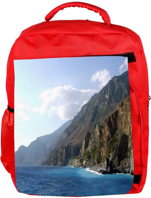 

Snoogg Eco Friendly Canvas Hill And Sea Designer Backpack Rucksack School Travel Unisex Casual Canvas Bag Bookbag Satchel 5 L Backpack(Red)