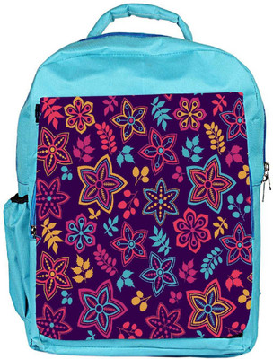 

Snoogg Eco Friendly Canvas Neon Flowers Purple Pattern Designer Backpack Rucksack School Travel Unisex Casual Canvas Bag Bookbag Satchel 5 L Backpack(Blue)