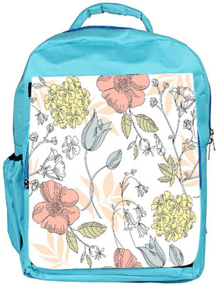 

Snoogg Eco Friendly Canvas Seamless Vintage Flower Pattern Backpack Rucksack School Travel Unisex Casual Canvas Bag Bookbag Satchel 5 L Backpack(Blue)