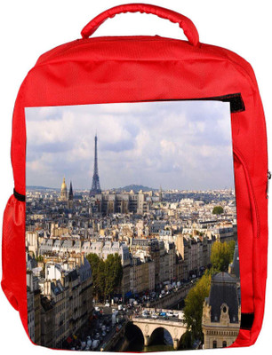 

Snoogg Eco Friendly Canvas Paris Designer Backpack Rucksack School Travel Unisex Casual Canvas Bag Bookbag Satchel 5 L Backpack(Red)