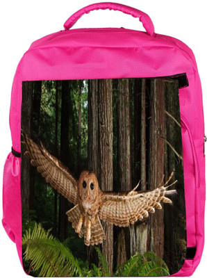 

Snoogg Eco Friendly Canvas Flying Owl Designer Backpack Rucksack School Travel Unisex Casual Canvas Bag Bookbag Satchel 5 L Backpack(Pink)