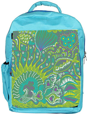 

Snoogg Eco Friendly Canvas Abstract Seamless Texture With Fish Backpack Rucksack School Travel Unisex Casual Canvas Bag Bookbag Satchel 5 L Backpack(Blue)