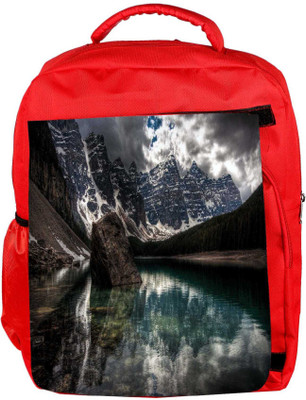 

Snoogg Eco Friendly Canvas Lake View Designer Backpack Rucksack School Travel Unisex Casual Canvas Bag Bookbag Satchel 5 L Backpack(Red)
