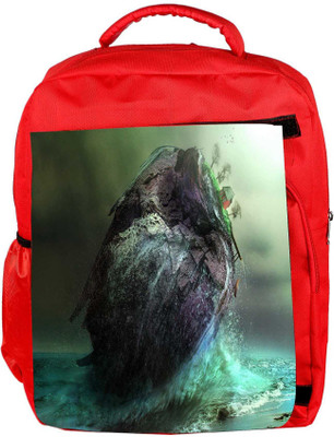 

Snoogg Eco Friendly Canvas House In Sea Designer Backpack Rucksack School Travel Unisex Casual Canvas Bag Bookbag Satchel 5 L Backpack(Red)