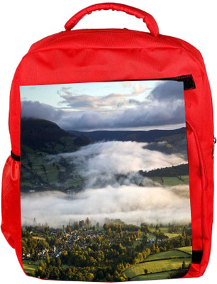 

Snoogg Eco Friendly Canvas White Clouds Designer Backpack Rucksack School Travel Unisex Casual Canvas Bag Bookbag Satchel 5 L Backpack(Red)