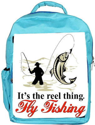 

Snoogg Eco Friendly Canvas Fly Fisherman Catching Trout With Fly Reel Backpack Rucksack School Travel Unisex Casual Canvas Bag Bookbag Satchel 5 L Backpack(Blue)