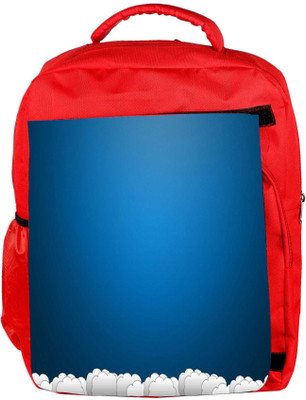 

Snoogg Eco Friendly Canvas Blue And White Clouds Designer Backpack Rucksack School Travel Unisex Casual Canvas Bag Bookbag Satchel 5 L Backpack(Red)