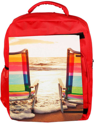 

Snoogg Eco Friendly Canvas Sandy Beach 15 Backpack Rucksack School Travel Unisex Casual Canvas Bag Bookbag Satchel 5 L Backpack(Red)